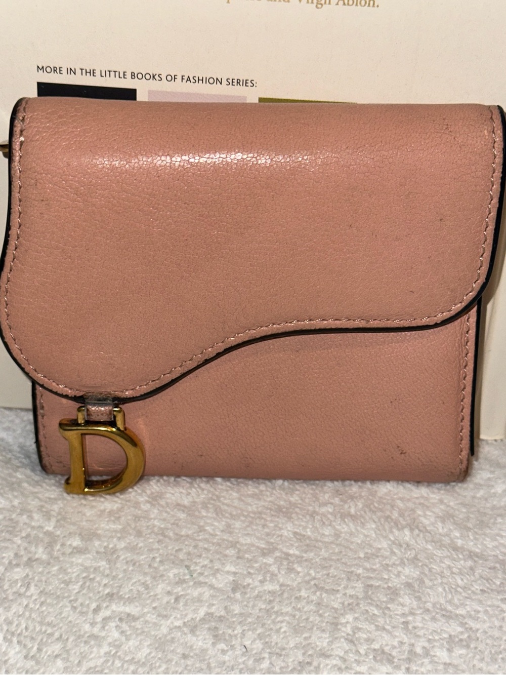 Christian Dior Saddle Compact Wallet Pink Leather